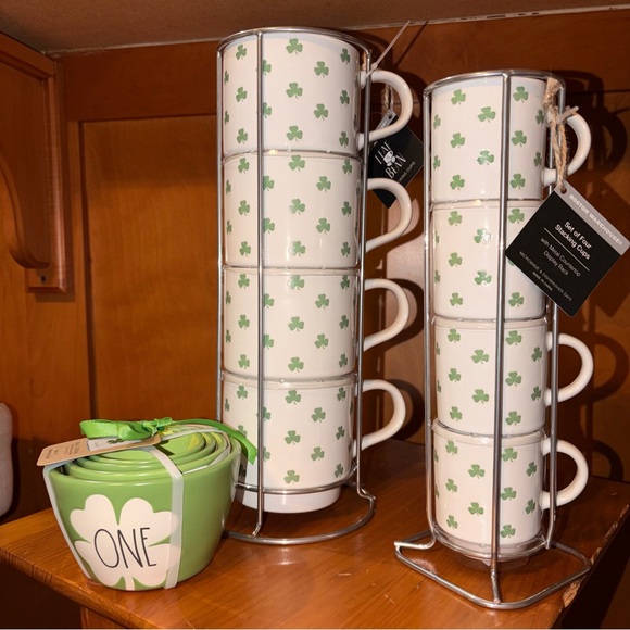 Stackable Mugs Shamrock Bundle (Coffee Mugs Espresso Mugs Measuring Cups)